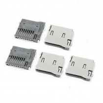 PCB Mount Push-in Push-out Type TF Micro SD Card Sockets 5 Pcs for Cell Phone