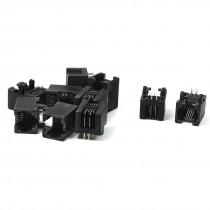10 Pcs RJ11 4Pin Modular Network PCB Jacks Ports 17.5mm Length for WAN Network