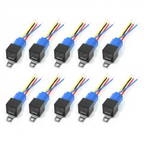 10 Pcs 5 Pin Female Ceramic Socket Car Alarm SPDT Car Auto Relay 40A 12V DC