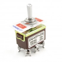 15A/250VAC 20A/125VAC 3 Position ON/OFF/ON DPDT Self-Locking Toggle Switch
