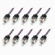 10 Pcs 4 Wire Plastic Socket Normal Open SPST Car Relay DC 12V 40 Amp