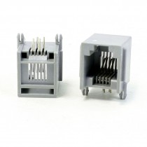5 Pieces RJ11 6P4C 6 Position 4 Contact Modular Network Jacks Gray