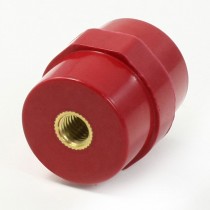 0.25" Brass Thread Red Busbar Support Enhanced Insulator Connector