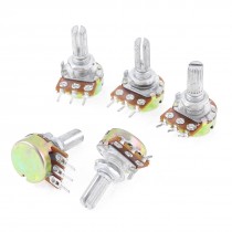 5 Pcs B100K 100K ohm Single Linear Taper Ratory Potentiometers