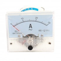 Screw Mounting Analog AC 0-30A Scale Range Ampere Ammeter Panel Meter White