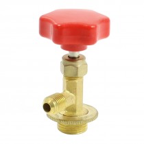 Red Hex Cap Refrigerant 1/4" NPT Brass Threaded Connetor R134 Can Tap Valve