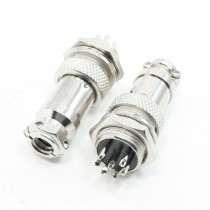 16mm Panel Mounting 7 Pin Male Female Metal Aviation Connector Plug 2pcs