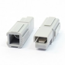 2 Pcs Gray Plastic 0.5cm Dia Fit Holes Powerpole Connector 600V 45A