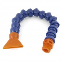 Dark Blue 1/2 PT Thread Flat Outlet 16" Long Flexible Water Oil Coolant Tube