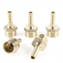5 Pcs 3 8"PT Male Thread to 6mm Hose Barb Brass Straight Coupling Fitting