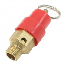 Red Gold Tone 15/64" Male Thread Pressure Relief Valve for Air Compressor