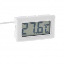 Termperature Probe LCD Display Digital Thermometer White w 3.3Ft Long Cable