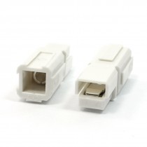 2 Pcs White Plastic Aluminum Plated 5mm Dia Hole Power Connector 600V 45A