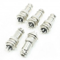 5 x Panel Mounting 16mm 4Pin Male Female Metal Aviation Connectors Plugs
