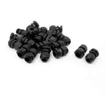 20 Pcs PG9 Black Plastic 4mm to 8mm Dia Cable Glands Connectors