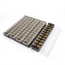 5X 600V 45A 10 Positions 10P Dual Rows Covered Barrier Screw Terminal Block