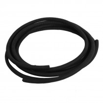 3pcs 2.5 Meters 15mm Dia Black Plastic Flame Retardant Corrugated Hose