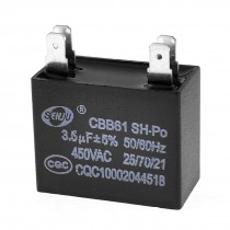 CBB61 AC 450V 3 5uF 4 Pins Air Conditioner Motor Capacitor Black