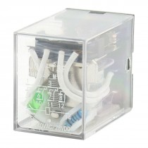 JQX-13F MY4 DC 12V Coil Voltage 4PDT Green LED Electromagnetic Power Relay