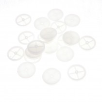 20 Pcs White Plastic Machanical DIY Model 24mm Dia Belt Pulley