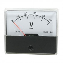 DC0-50V Dial Analog Panel Meter Voltmeter DH-670 Type Class 2.5 Accuracy