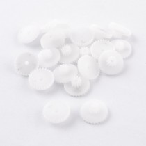 20 Pcs White Plastic Machanic DIY Models Crown Gears 15mm Dia