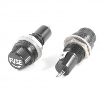 AC 15A 125V Screw Cap Panel Mounted 5mm x 20mm Fuse Holder Black 2 Pcs