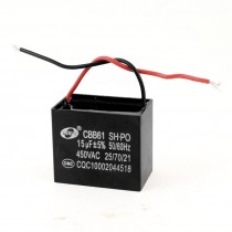 Black Replacement Ceiling Fan Motor Running Capacitor CBB61 450VAC 15uF 50/60Hz
