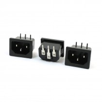 3 x Panel Mount C14 Power Plug Mains Connector Inlet Male Socket 250V 10A