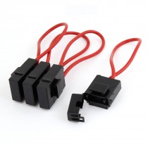4 Pcs Auto Car Audio Inline Blade Fuse Holder Black Red DC 12V