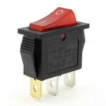 15A 250VAC 20A 125VAC 3 Pin SPST Red Light Pilot Lamp Rocker Switch