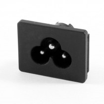 AC 250V 2.5A IEC320 C6 Plug 3 Pins Panel Mount Power Inlet Socket