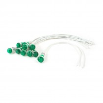 10 Pcs 10mm Hole 2 Wire Cable Green Indicator Pilot Light Lamp DC 12V