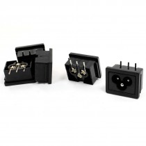 AC 250V 2.5A Power Supply C6 Socket Inlet Adapter Connector 5Pcs