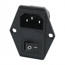4 Pin Switch C14 Inlet Module Plug Fuse Switch Male Power Socket IEC320