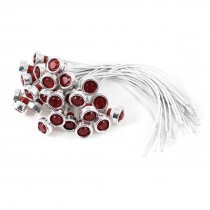 30 Pcs 10mm Mounted Hole White Cable Red Indicator Pilot Light DC 24V