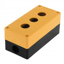 Yellow Black Plastic 3 Holes Switch Box Container for 22mm Push Button