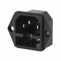 Black AC 250V 10A IEC 320 C14 Male Power Inlet Socket Plug Connector