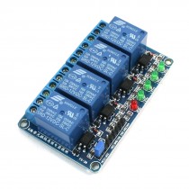 12V 4 Channel Optocoupler Driver High Level Trigger Power Relay Module