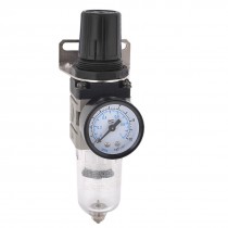 Black Water Air Compressor Filter Regulator w Pneumatic Gauge