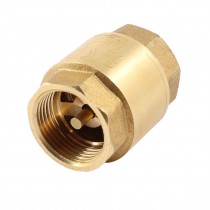 24mm 3/4" PT Female Thread Brass Tone In Line Spring Check Valve