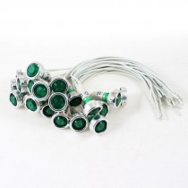 20 Pcs White Cable Green Indicator Pilot Signal Light Lamp DC 12V