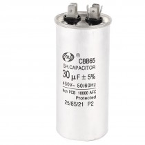 450VAC 30uF CBB65 Non Polar Motor Run Capacitor for Air Conditioner