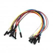 10PCS 20CM Female to Female 1 Pin Plug Jumper Cable Wires Multicolor