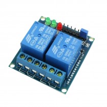 DC24V 2CH Optocoupler Driver Low Level Trigger Power Relay Module PCB Blue