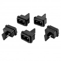 5 Pieces 250V 3A Black Male Plug C8 Power Adapter Connector Plug Socket