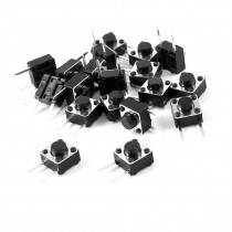 20 x DIP Through Hole Mount 2 Pin Momentary Push Button Tact Switch 6x6x5mm