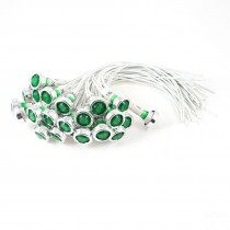 30 Pcs 10mm Dia Hole White Cable Green Indicator Pilot Light Lamp DC 12V