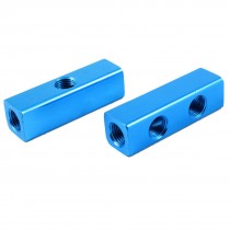 2 Pcs 13mm Thread 2 Positions Quick Connector Air Hose Manifold Block Splitter