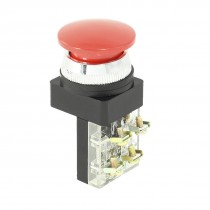 AC 250V 6A 1NO 1NC DPST Momentary Red Mushroom Head Push Button Switch